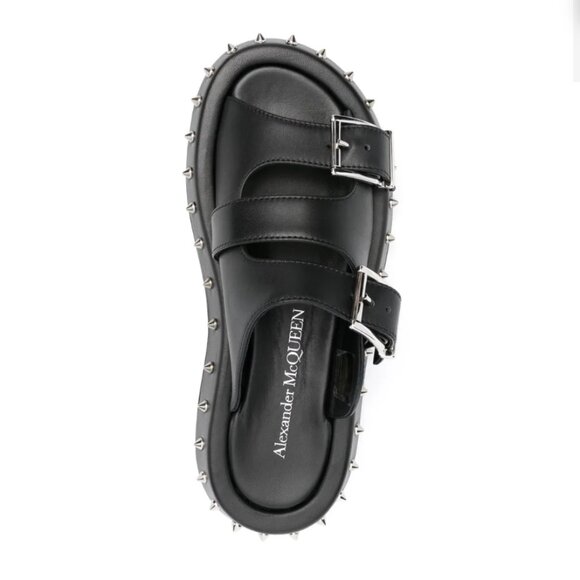 NWT Alexander McQueen Stud Embellished Double Buckled Sandals - Picture 1 of 14